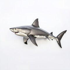 Naklejka premium Great White Shark isolated on white background for marketing campaigns