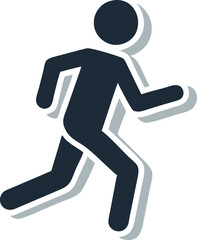 running man icon on white background