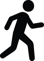 running man icon on white background