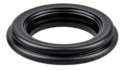 Black rubber seal ring gasket isolated on transparent background