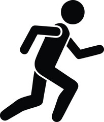 running man icon on white background