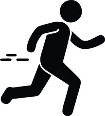 running man icon on white background