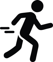 running man icon on white background