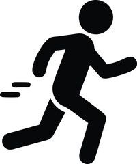 running man icon on white background