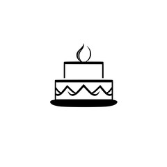 A delightful birthday cake with a single candle, a symbol of celebration and sweetness. Perfect for adding a touch of festive cheer to your designs.