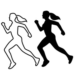 Running Woman Silhouette Vector Illustration
