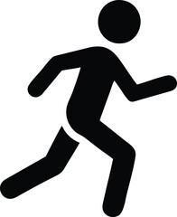 running man icon on white background