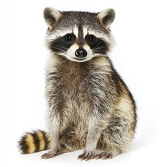 Raccoon isolated on white background for marketing campaigns