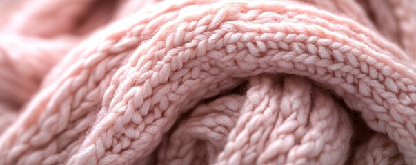 knitted light pink scarf closeup texture