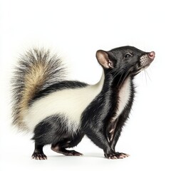 Obraz premium Skunk Isolated on White Background for Product Photography and Marketing Campaigns