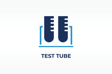 Fototapeta premium TEST TUBE vector, icon or logo sign isolated symbol illustration