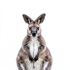 Fototapeta premium Wallaby isolated on white background for wildlife marketing campaigns