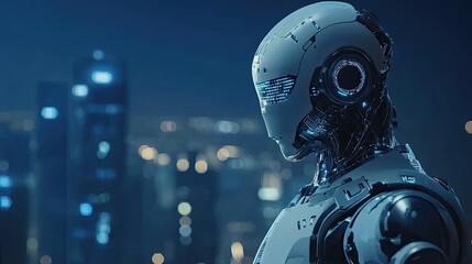 Fototapeta premium Concept of AI-driven business analytics, with digital systems, holographic data, and predictive models enhancing business growth and innovation.