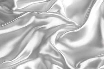 Obraz premium Elegant silver and white gradient fabric texture close-up textile art smooth environment abstract viewpoint