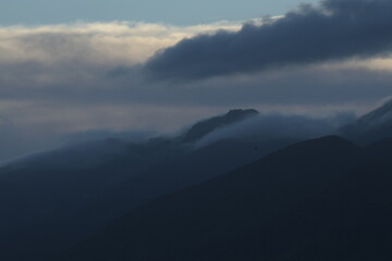 clouds over the mountains