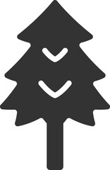 杉の木のシルエットアイコンのイラスト