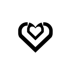 Heart Symbol: Abstract Black and White Geometric Love Icon Design. Perfect for Valentines, Romance, and Minimalist Branding.