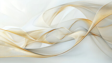 Fototapeta premium Elegant abstract background with smooth champagne and muted gold hues, thin golden streaks forming an intricate layered design, a subtle grainy texture enhancing realism