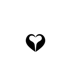 Abstract Heart Symbol: Minimalist Black and White Love Icon Design. Perfect for Valentine's Day, logo, and romantic projects.