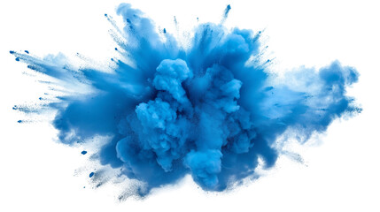 Fototapeta premium A blue smoke explosion border isolated on white and transparent background, cut out png