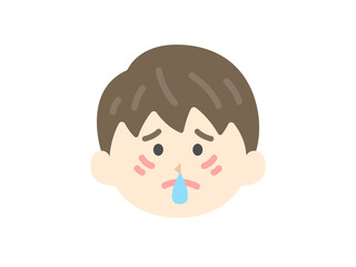 花粉症の症状の、男性のアイコンのイラスト