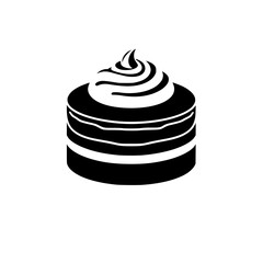 A delectable layered cake, adorned with a swirl of creamy frosting. This image is perfect for bakeries, dessert menus, and food blogs. Indulge your senses with this sweet treat!