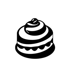 A delectable cake, layered with creamy frosting and a swirl of rich topping. Perfect for birthdays, celebrations, or any sweet treat.