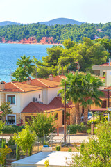 Nikiti, Sithonia, Greece, sea and mountains