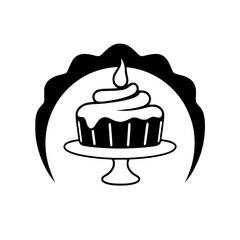 A delectable cupcake, exquisitely adorned with whipped cream and a delicate cherry on top, sits elegantly on a cake stand. This image is perfect for bakeries, dessert shops, and food blogs.