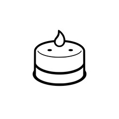 Simple Candle Icon: Minimalist Line Art Design, Home Decor, Black and White Vector Graphic