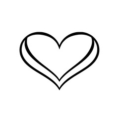 Elegant Black Heart Line Art: Simple, Minimalist Love Symbol Design