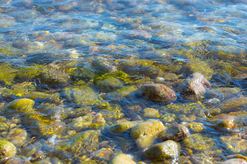 Stones under water. Background