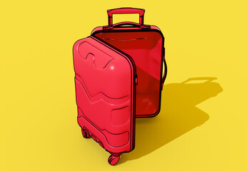Plastic Travel Luggage Suitcase Cartoon