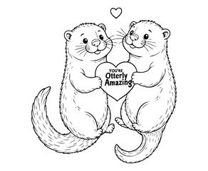 You're Otterly Amazing coloring page
