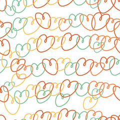 seamless pattern with linear hearts in doodle style. Element for decoration design mail posts postcards poster print invitation background backdrop wrapping wallpaper banner textile