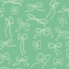 seamless pattern with bows in hand drawn style. Element for decoration design mail posts postcards poster print invitation background backdrop wrapping wallpaper banner textile