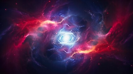 Fototapeta premium Swirling Cosmic Explosion of a Star's Birth - Digital Illustration of Celestial Space and Astronomy