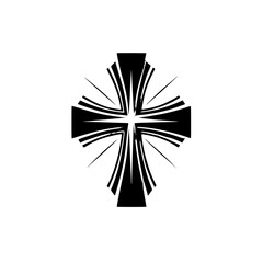 Striking Black Cross: A Powerful Religious Symbol, Faith, Spirituality, and Hope Concept