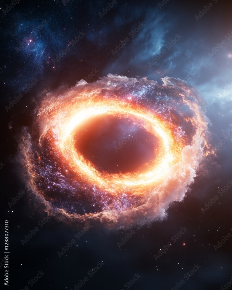 Aufkleber galactic vortex imagery fiery stellar clouds and energy waves in deep space - cosmic exploration con