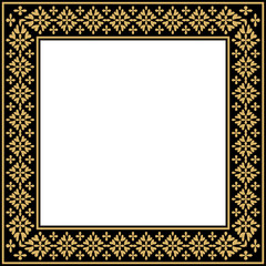 Vintage ornamental frame and border design with ethnic pattern.