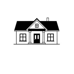 Classic House Exterior: Simple Design, Residential Home, Family House, Cozy and Comfortable Living Space, Suburban Property, Real Estate