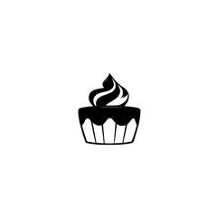 Delicious Cupcake: A Sweet Treat Icon. Perfect for bakeries, cafes, and dessert lovers. This simple yet elegant design is ideal for branding and logos.