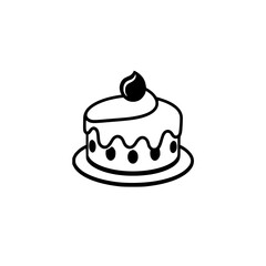 A delightful image of a cake, perfect for celebrating special moments. This mouth-watering dessert is adorned with creamy icing and a luscious cherry on top.