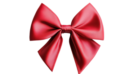 Big red bow with transparent background representing celebration and festivity