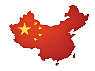 China Map and Flag Illustration