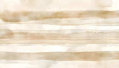 Abstract Watercolor Horizontal Stripes Beige Hues