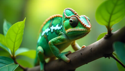 chameleon on a branch