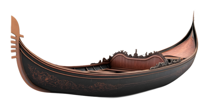 Gondola ride on a transparent background. isolated background.