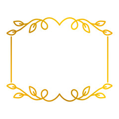 Aesthetic gold leaves text frame