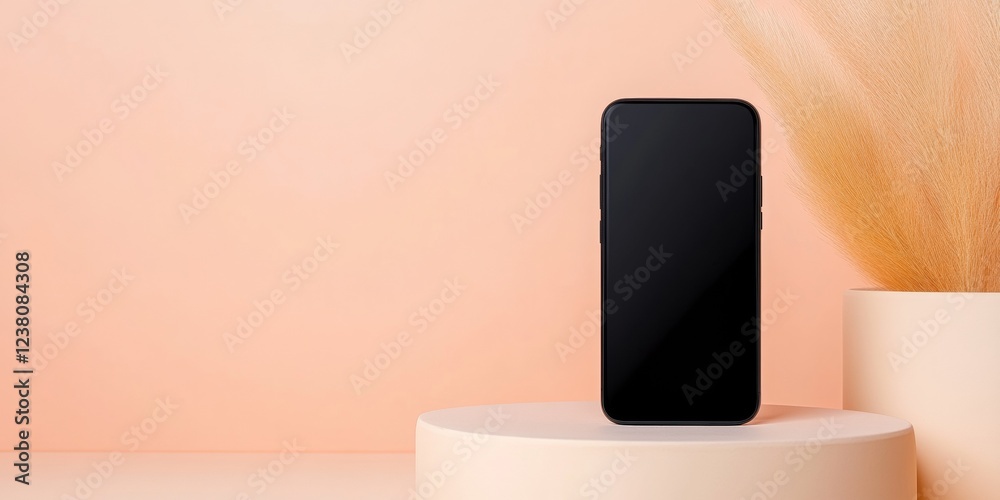 Poster Minimalist Smartphone Display Sleek Device on Pastel Gradient - Modern Tech Showcase for Digital Marketing and Innovation in Communication Design